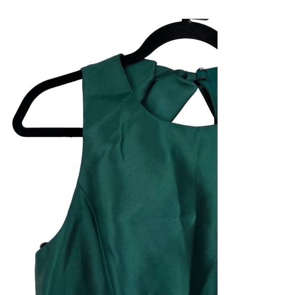 Alfred Sung dress D824 Jewel neck bowed open back trumpet green size 10 - Picture 5 of 8